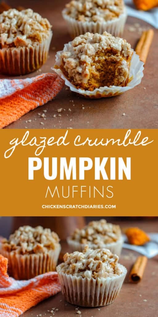 Pumpkin Crumble Muffins with Maple Glaze